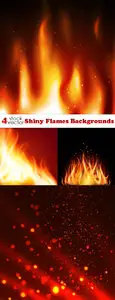 Vectors - Shiny Flames Backgrounds