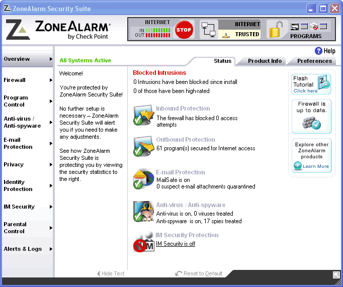ZoneAlarm Internet Security Suite ver.7.0.334.000