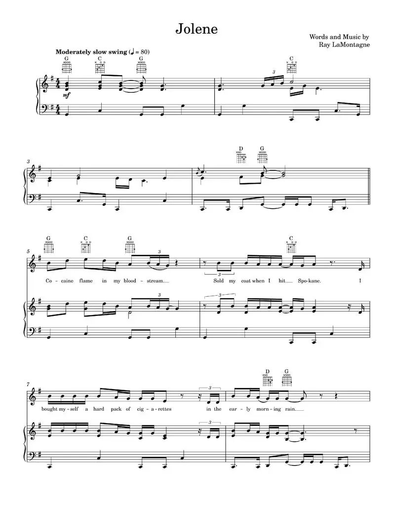 Jolene Ray LaMontagne, Zac Brown Band (PianoVocalGuitar) / AvaxHome