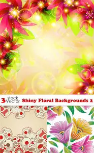 Vectors - Shiny Floral Backgrounds 2