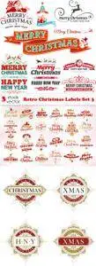 Vectors - Retro Christmas Labels Set 3