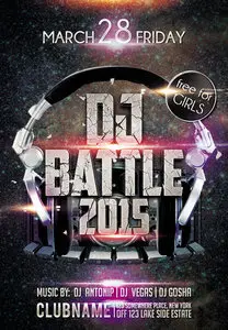 Flyer PSD Template - Dj Battle 2015