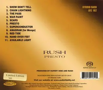 Rush - Presto (1989) [2014 Audio Fidelity] **REPOST - NEW RIP**
