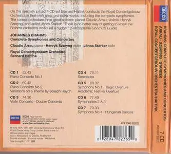 Brahms - Complete Symphonies and Concertos (2010) {Arrau, Szeryng, Starker, RCO, Haitink} (7CD Decca 478 2365 rec 1969-1980)