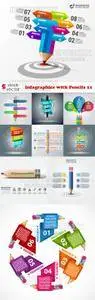 Vectors - Infographics with Pencils 11