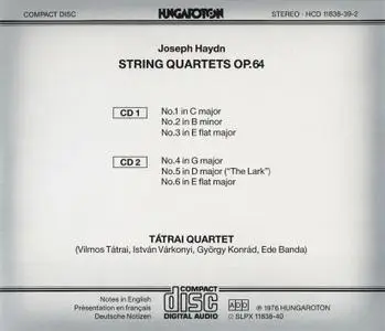 Tátrai Quartet - Haydn: Six String Quartets Op. 64 (1986)