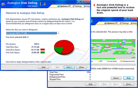 Portable Auslogics Disk Defrag 1.4.16.307