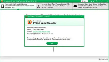 Tenorshare iPhone Data Recovery (iPhone 5, 5s, 5c) 5.0.0.2 Data 04-06-2014 + Portable