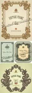 Vintage Floral Frames Vector