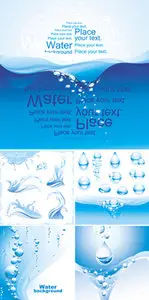 Water drops, splashes, backgrounds vector