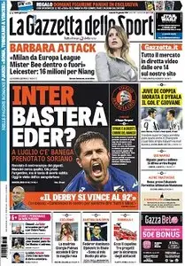 La Gazzetta dello Sport comprese tutte le edizioni locali (Roma, Milano, Sicilia, Puglia) - 29.01.2016
