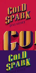 Gold Spark PSD Text Effect