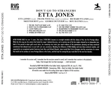 Etta Jones - Don't Go To Strangers (1960) {2006 Prestige RVG Remasters Series PRCD-30007-2}