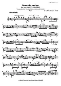 Sonata in a minor for solo flute