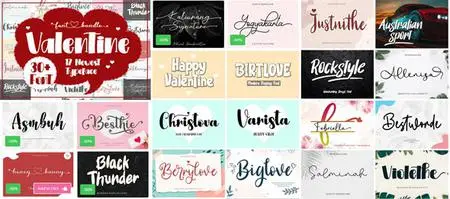 Newest Valentine Font Bundle