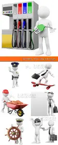 3D Men work Stock Images