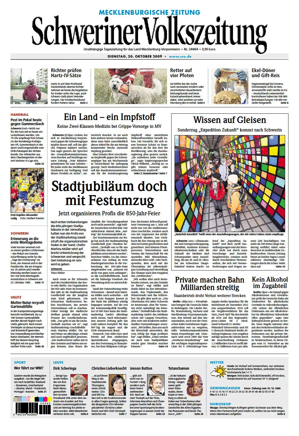 Schweriner Volkszeitung 20.10.2009