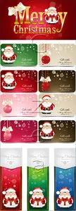 Vector - Merry cristmass banners santa