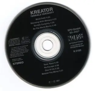 Kreator - Terrible Certainty (1987) [N 0100, SPV 85-4457] - West German 1st Press