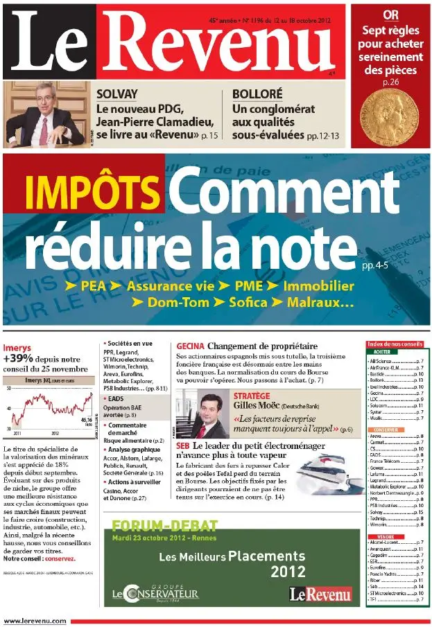 Le Revenu Hebdo Bourse 1196 - 12 au 18 Octobre 2012