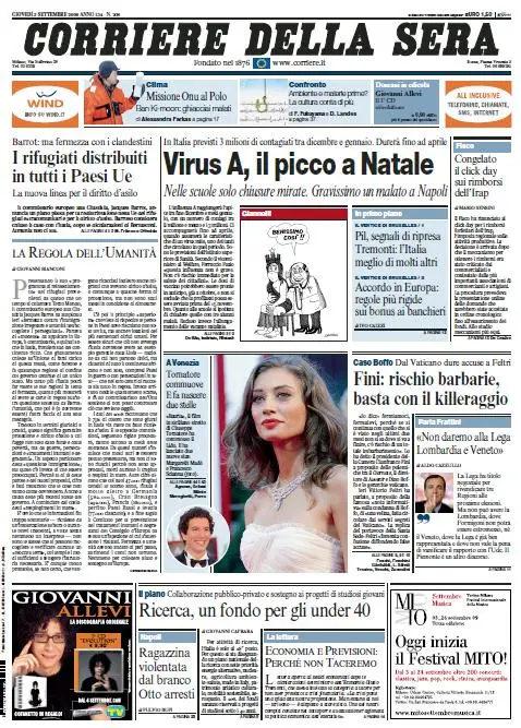 Il Corriere della Sera (03-09-09)