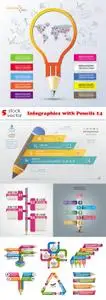 Vectors - Infographics with Pencils 14