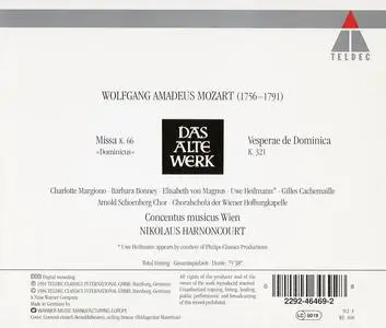 Nikolaus Harnoncourt, Concentus Musicus Wien - Wolfgang Amadeus Mozart: Missa "Dominicus", Vesperae de Dominica (1994)