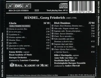 Laurence Cummings, Anders Ohrwall - George Frideric Handel: Gloria, Dixit Dominus (2001)