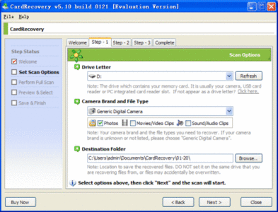Memory Card Recovery With Click 3.60.1012 portable