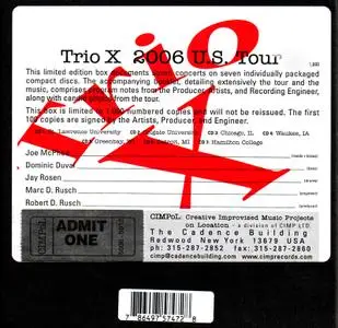 Trio X (Joe McPhee, Dominic Duval, Jay Rosen) - 2006 U.S. Tour (2008) [7CD Box Set]