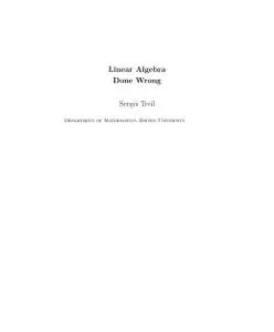 Linear Algebra Done Wrong