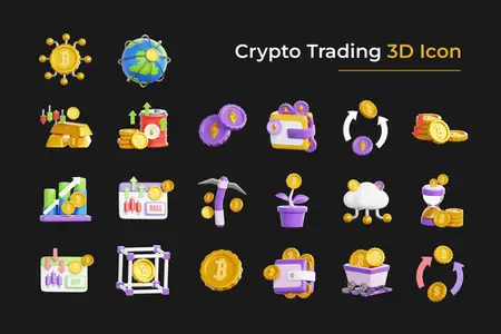 EE - Crypto Trading 3D Icon Pack 9UL57W5