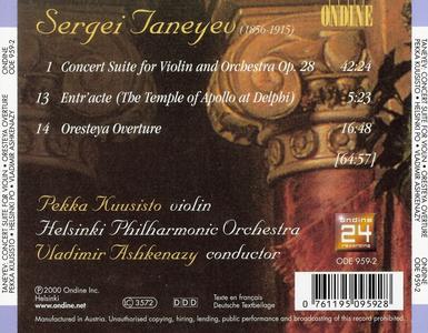 Pekka Kuusisto, Vladimir Ashkenazy - Sergei Taneyev: Concert Suite for Violin and Orchestra (2000)