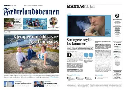 Fædrelandsvennen – 15. juli 2019