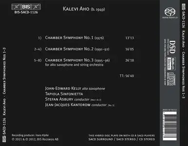 Stefan Asbury, Jean-Jacques Kantorow, Tapiola Sinfonietta - Kalevi Aho: Chamber Symphonies Nos 1-3 (2012)