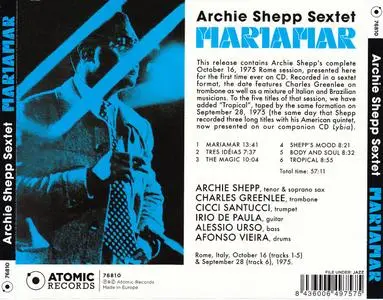 Archie Shepp - Mariamar (1975) {Horo--Atomic Records 76810 rel 2009}