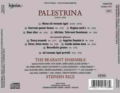 Stephen Rice, The Brabant Ensemble - Giovanni Pierluigi da Palestrina: Missa Ad coenam Agni (2013)