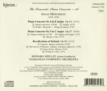 Howard Shelley, Tasmanian Symphony Orchestra - Romantic Piano Concerto Vol. 36: Moscheles: Piano Concertos Nos. 4 & 5 (2005)