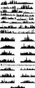 Vectors - Silhouettes of Skyline Cityscapes 39