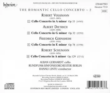 Alban Gerhardt, Hannu Lintu - The Romantic Cello Concerto 2: Volkmann, Dietrich, Gernsheim & Schumann (2007)