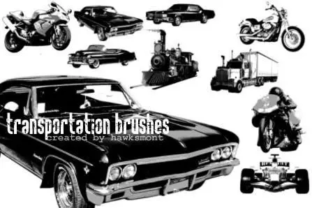 Transportation brushes for Photoshop