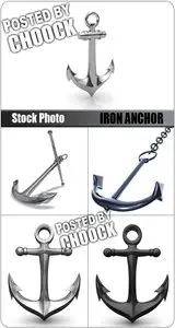 Iron anchor - Stock Photo