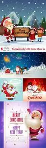 Vectors - Backgrounds with Santa Claus 24