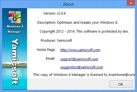 Yamicsoft Windows 8 Manager 2.0.8 Portable