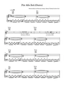 Fur Alle Zeit (Outro) - Unheilig (Piano-Vocal-Guitar (Piano Accompaniment))