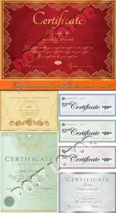 Diploma and certificates vector set 37
