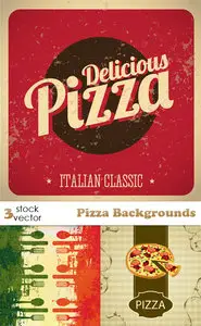 Vectors - Pizza Backgrounds