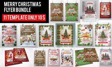 CreativeMarket - Merry Christmas Flyer Bundle