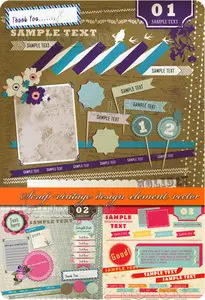 Scrap vintage design element vector