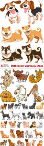 Vectors - Different Cartoon Dogs